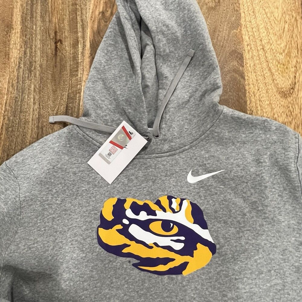 Nike LSU Tigers Hoodie Mens XL Gray Fleece NCAA Football Pullover CK2621-063 NWT - Picture 4 of 10